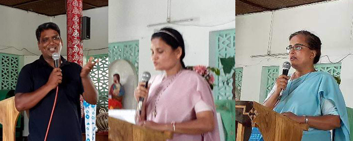 Ms. Moury Paroy while presenting the keynote speech in the Noakhali Youth Gathering on Synodality