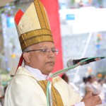 Bishop Lawrence Subrato Howlader, CSC is giving Sermon in Diang Pilgrimage