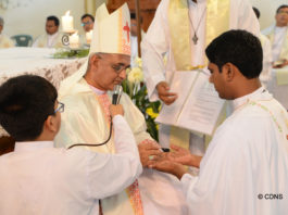 Bp. Moses Costa is ordaining Deacon Sadhan Augustine Gregory to Catholic Priesthood