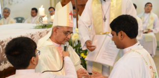 Bp. Moses Costa is ordaining Deacon Sadhan Augustine Gregory to Catholic Priesthood