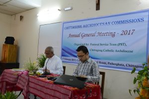 Archbishop Moses Costa & Mr. Manik Willver D'Costa in the AGM of Archdiocesan Commissions 2017