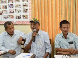 Nosorang Tripura, a Karbari is sharing in the Karbari Training