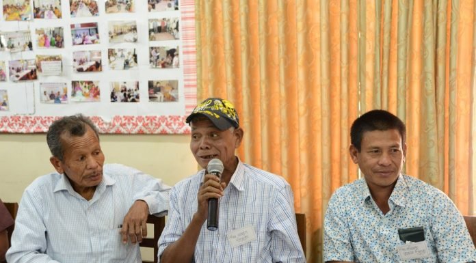 Nosorang Tripura, a Karbari is sharing in the Karbari Training