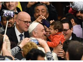Pope Francis arrives at the Paul VI Hall for the weekly General Audience - AFP