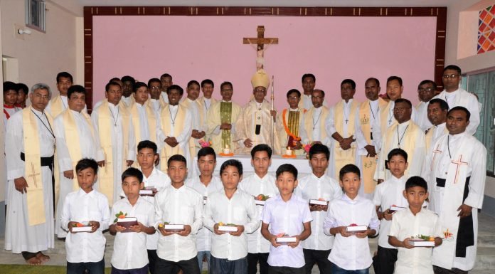 Inauguration Ceremony of Sacred Heart Jesus Seminary in Alikadam 1st 12 seminarians of the seminary with Archbishop and Other Priests