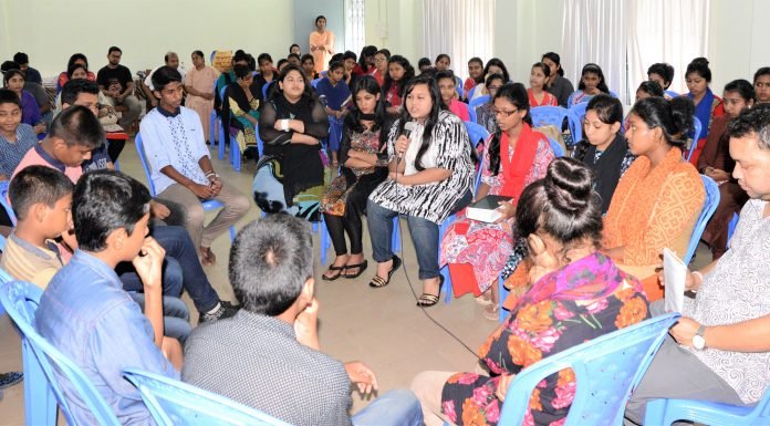 A model cell meeting conducted by the resource person Mr. Manik Willver D'Costa
