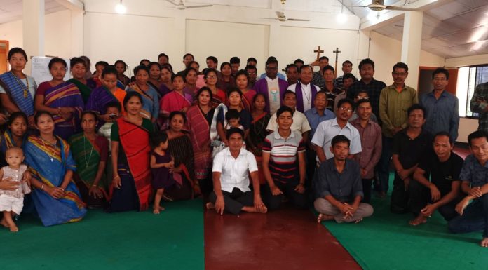 Couples gathered in the parish centre to have a lenten recollection Participants in the Couples' Lenten Seminar, Thanchi- 2023